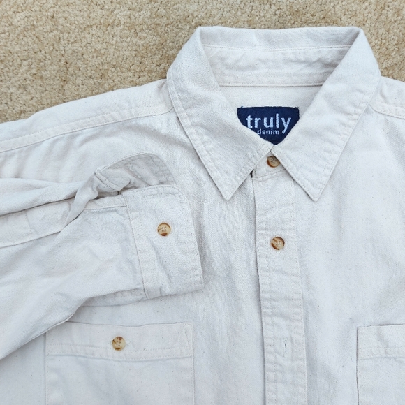 Cream Denim Button Down - Picture 1 of 8